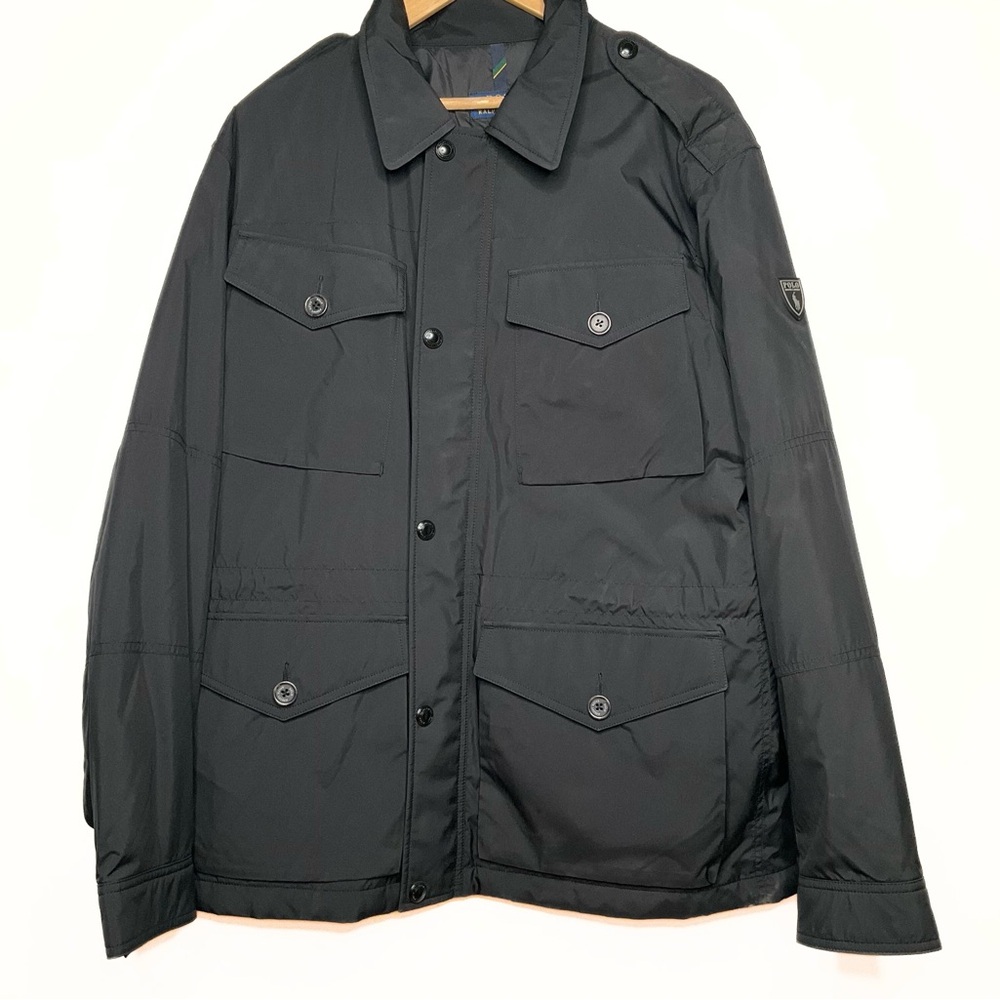 Polo Ralph Lauren Black Oxford Field Jacket Men SZ L Collegiate Military Utility